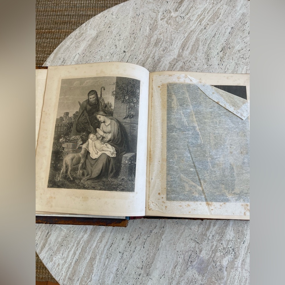 Antique 1879 Leather Family Pictorial Holy Bible G. Dore-Illman Brothers - Picture 7 of 16